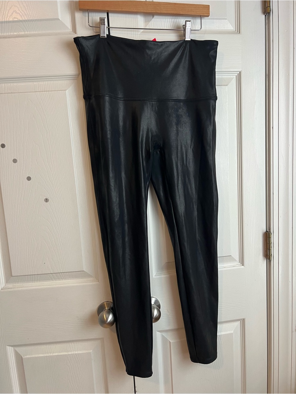 SPANX Black Leggings Faux Leather 1X